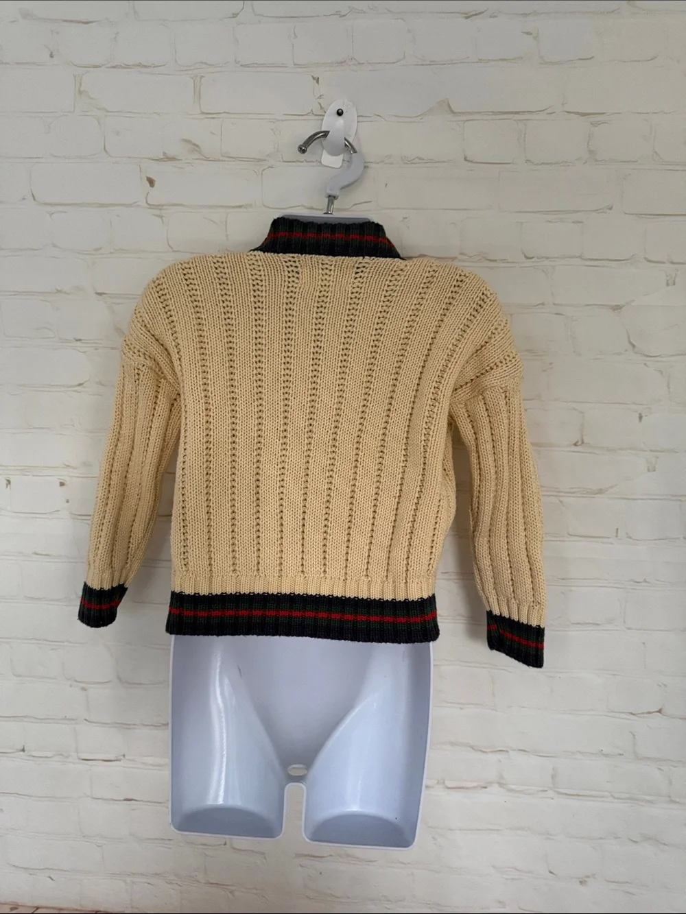 90’s VTG HARTSTRINGS BABY Cream Knit Baby sweater Trim SIZE 24mos